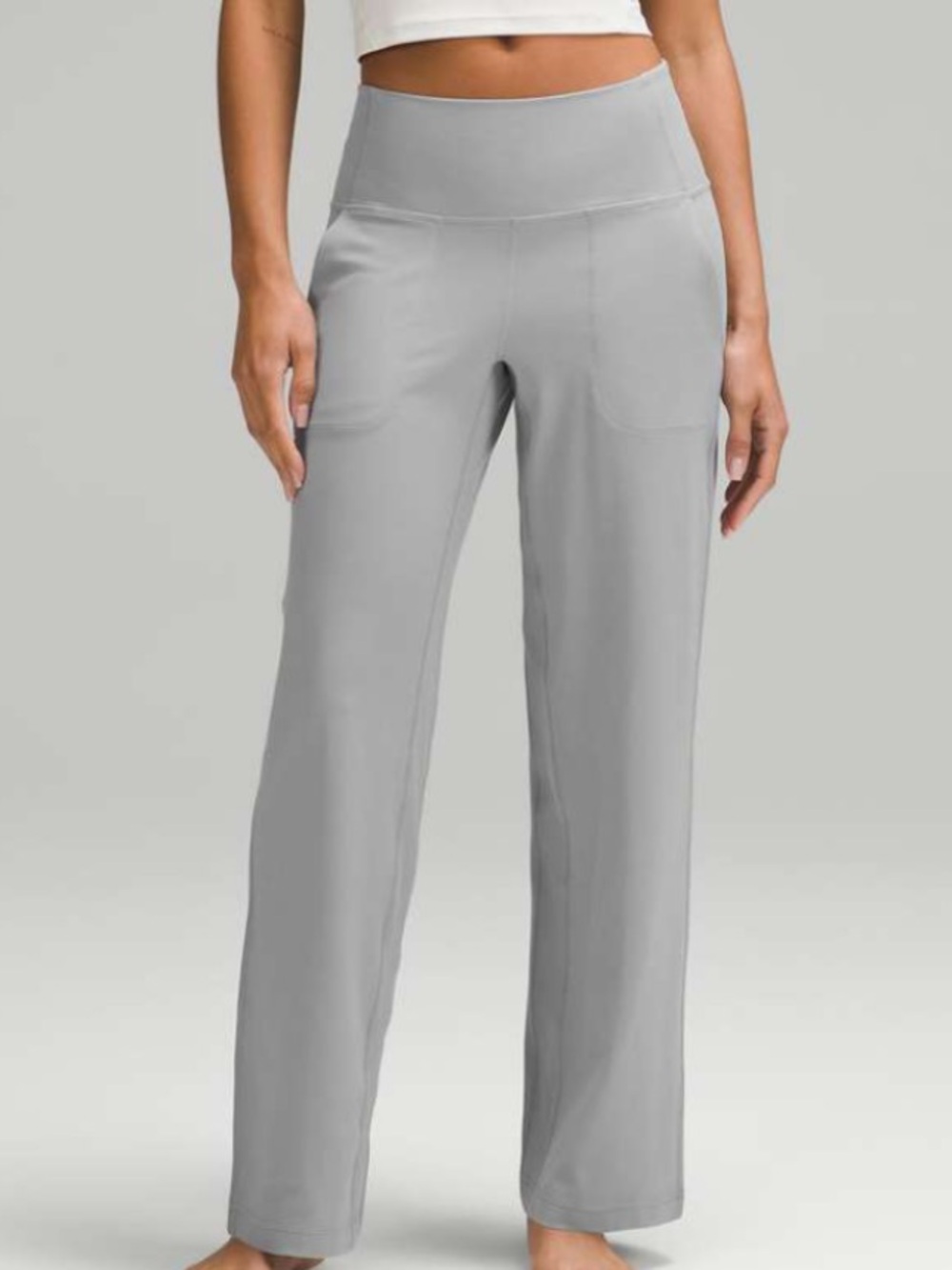 Lululemon Align High Rise Wide Leg Yoga Pants Women 2 Grey Stretch Athleisure